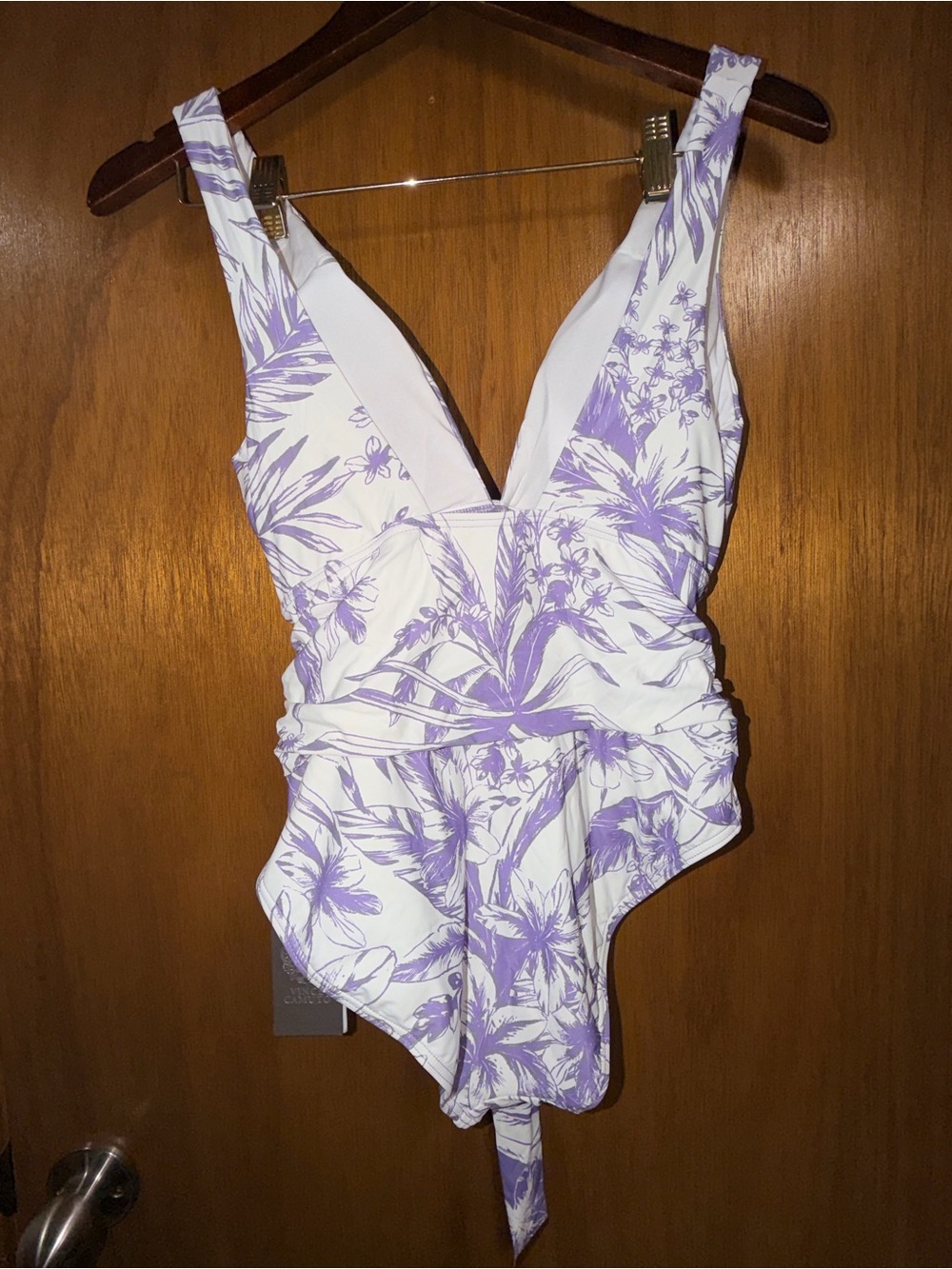 Vince Camuto Lavender Floral Print Dress - Picture 5 of 7